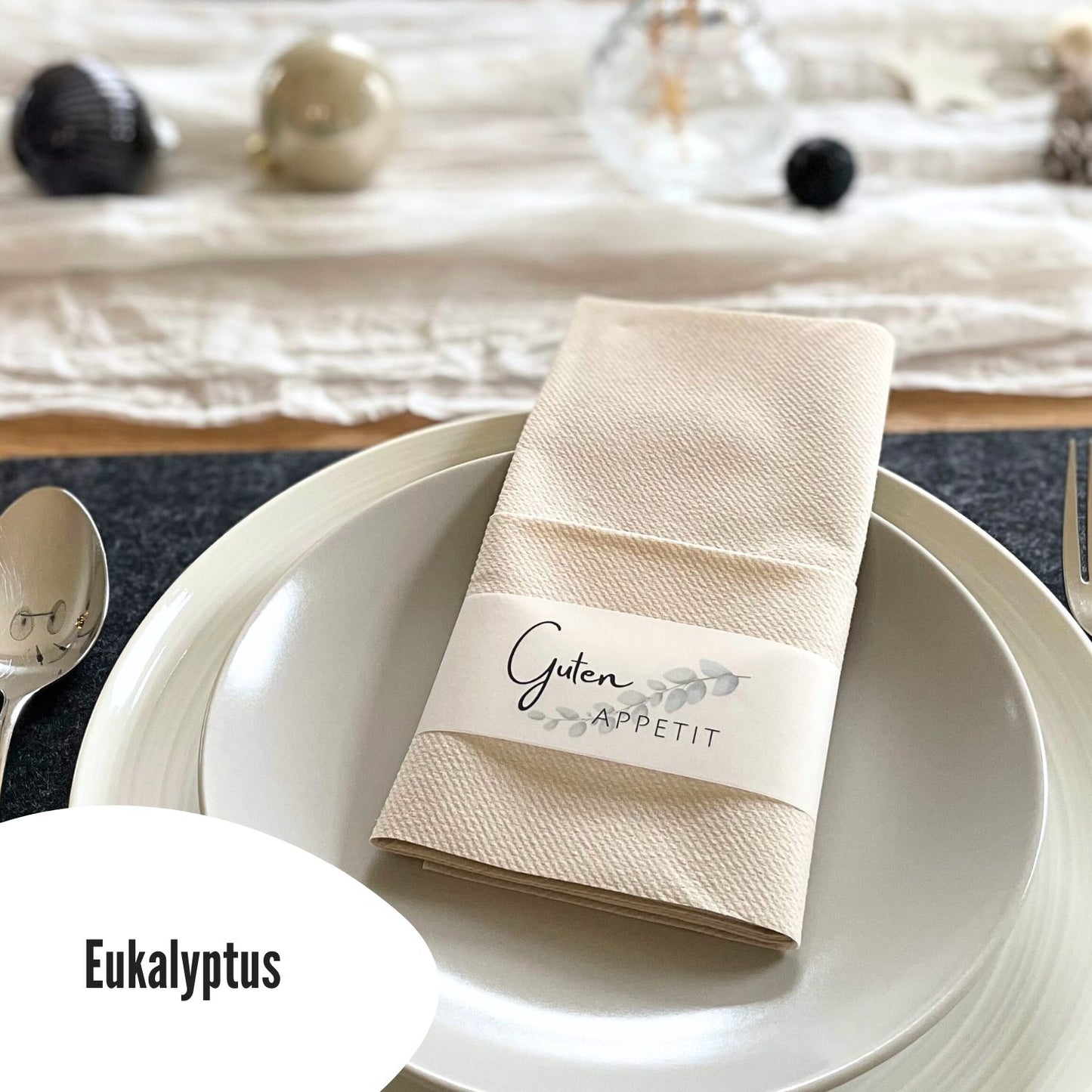 Hochzeitsdeko Ideen mit „Guten Appetit“ Banderolen