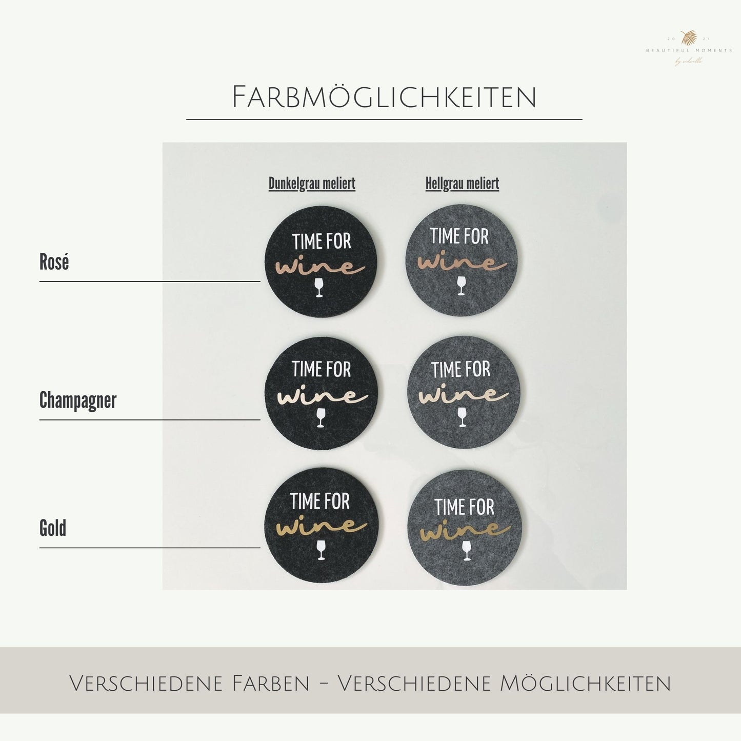 Filzuntersetzer für Weingenießer - Personalisierte Geschenkideen zur Hochzeit