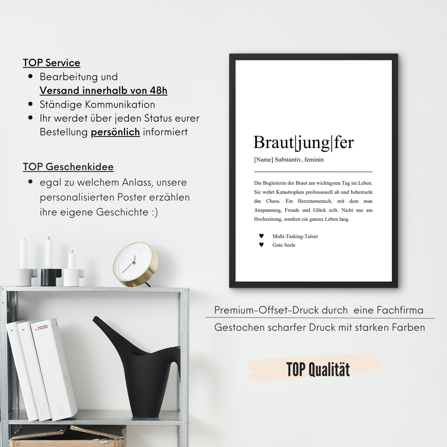 Freundschaftsdekoration für die Braut