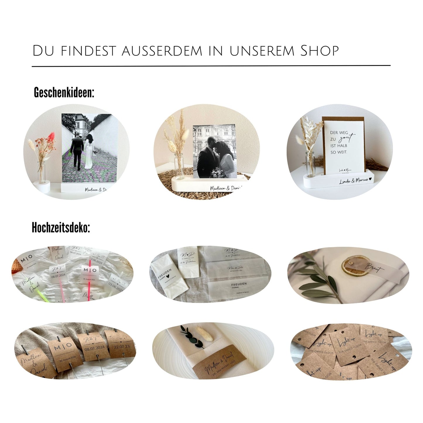 Geschenkidee mit Trockenblumen als eine Kleinigkeit zur Hochzeit