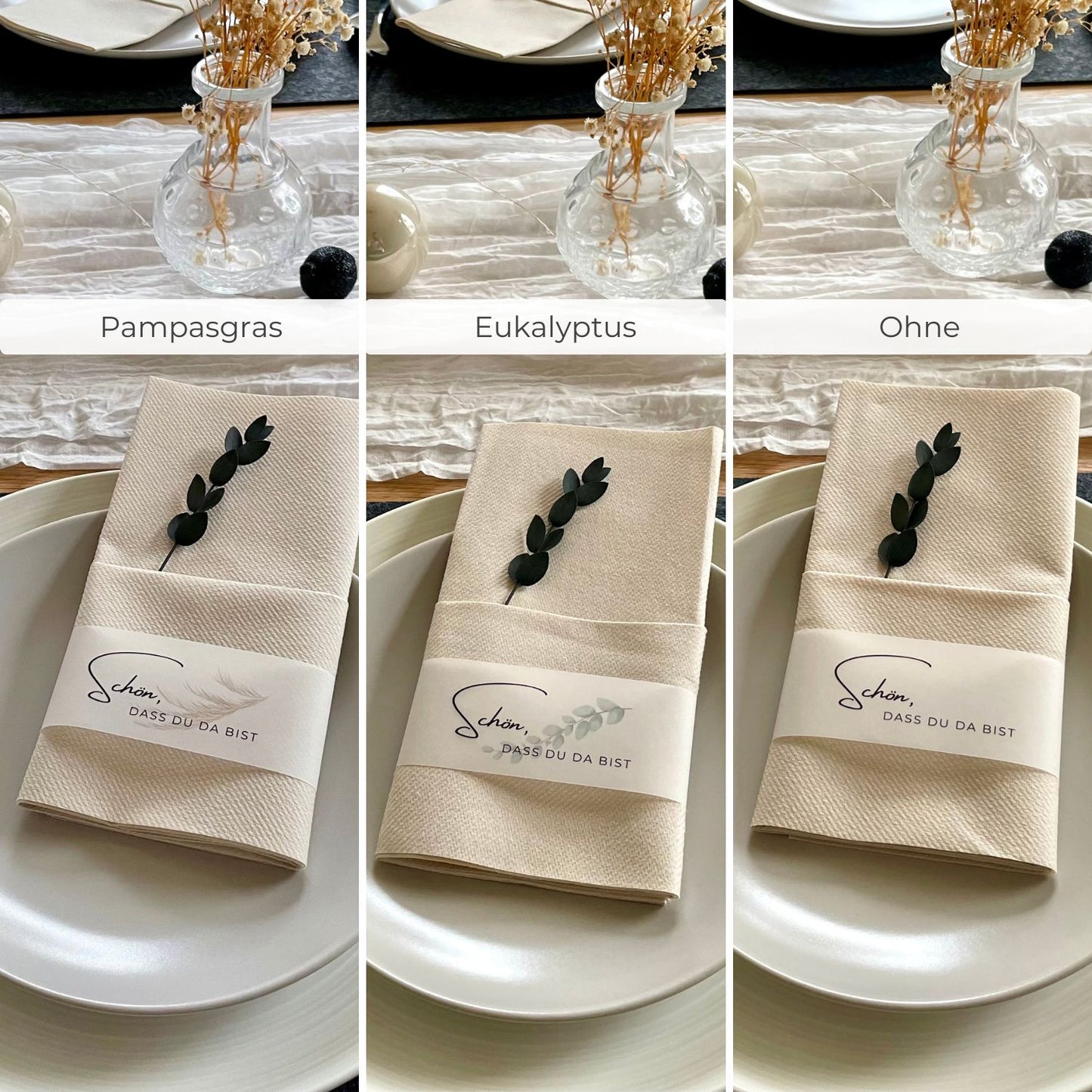 Elegante Banderolen mit floralen Akzenten