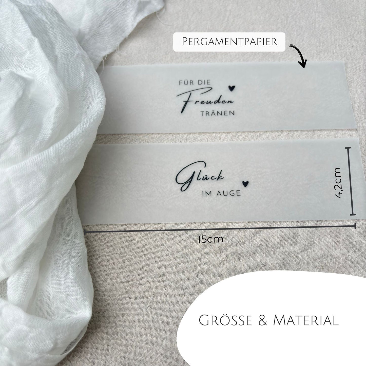 Elegant gestaltete Banderolen für Hochzeiten