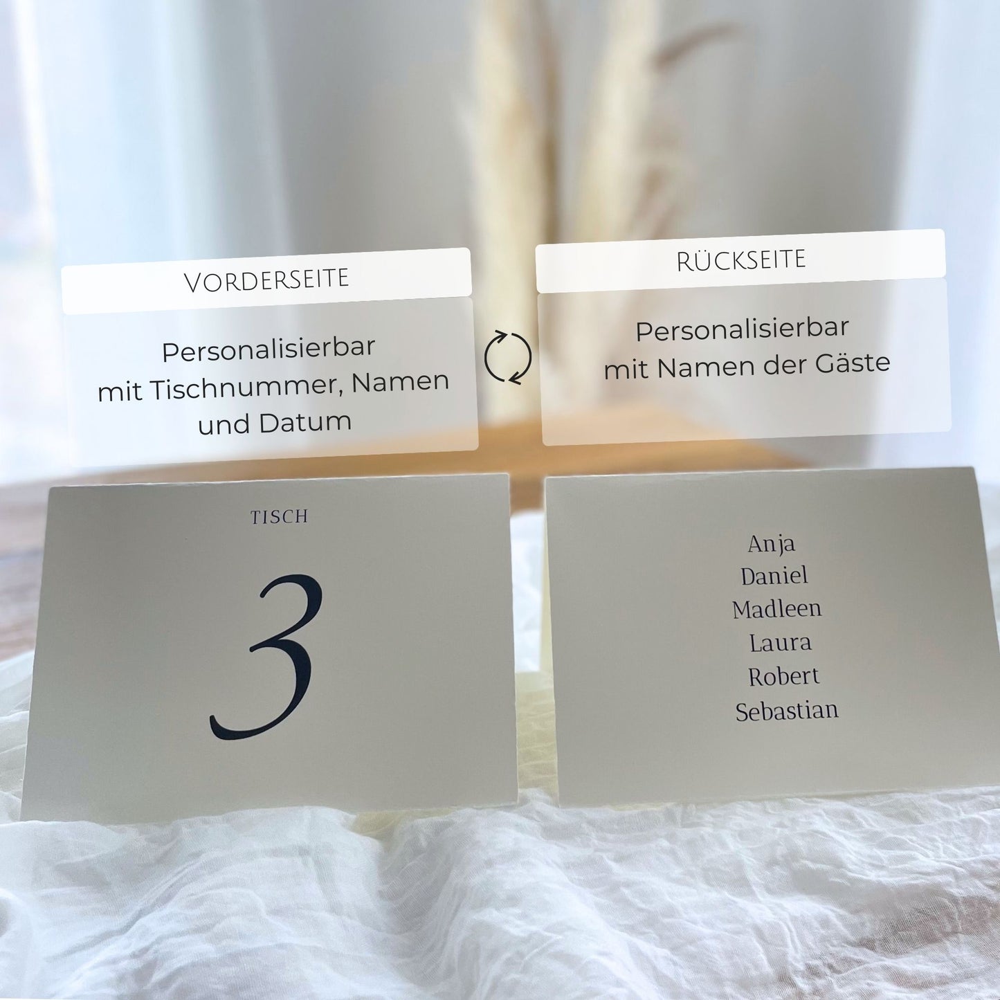 Hochzeitsdeko mit Stil: Tischnummern, die Erinnerungen wecken