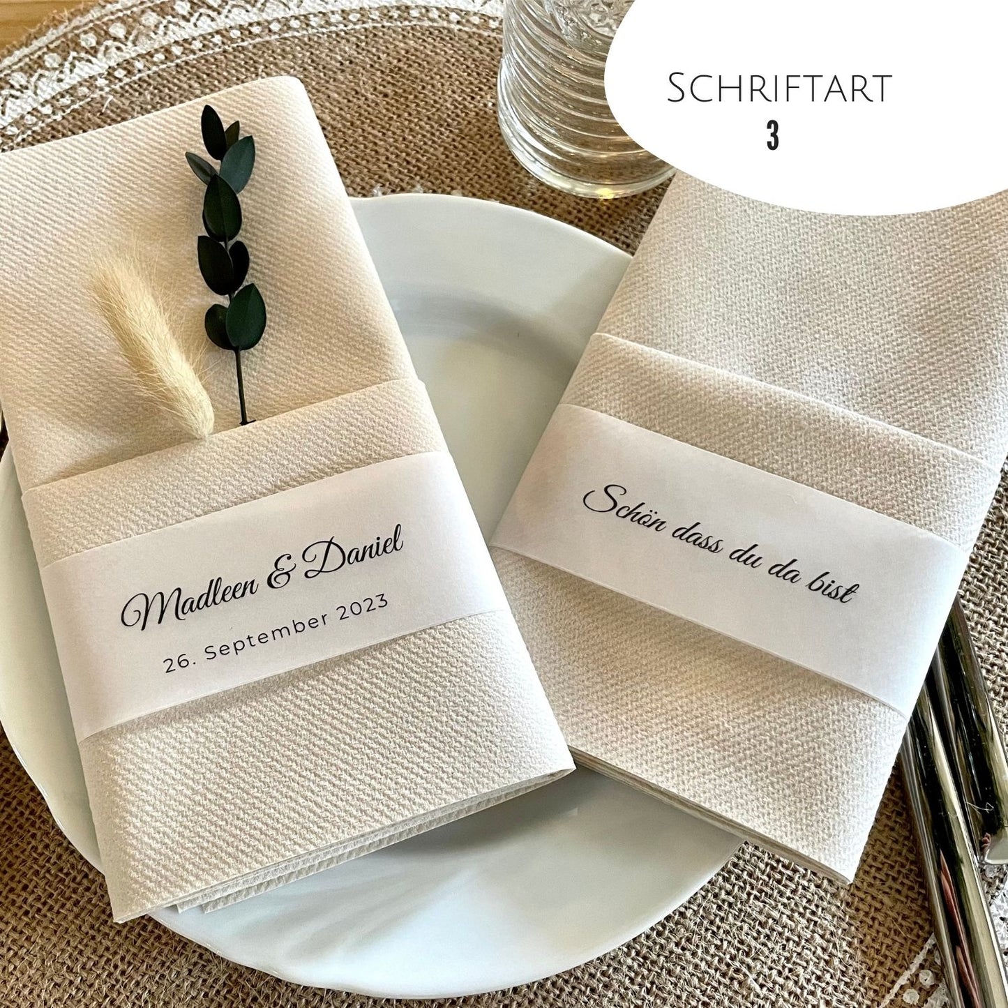 Dekoideen für Servietten bei Hochzeiten