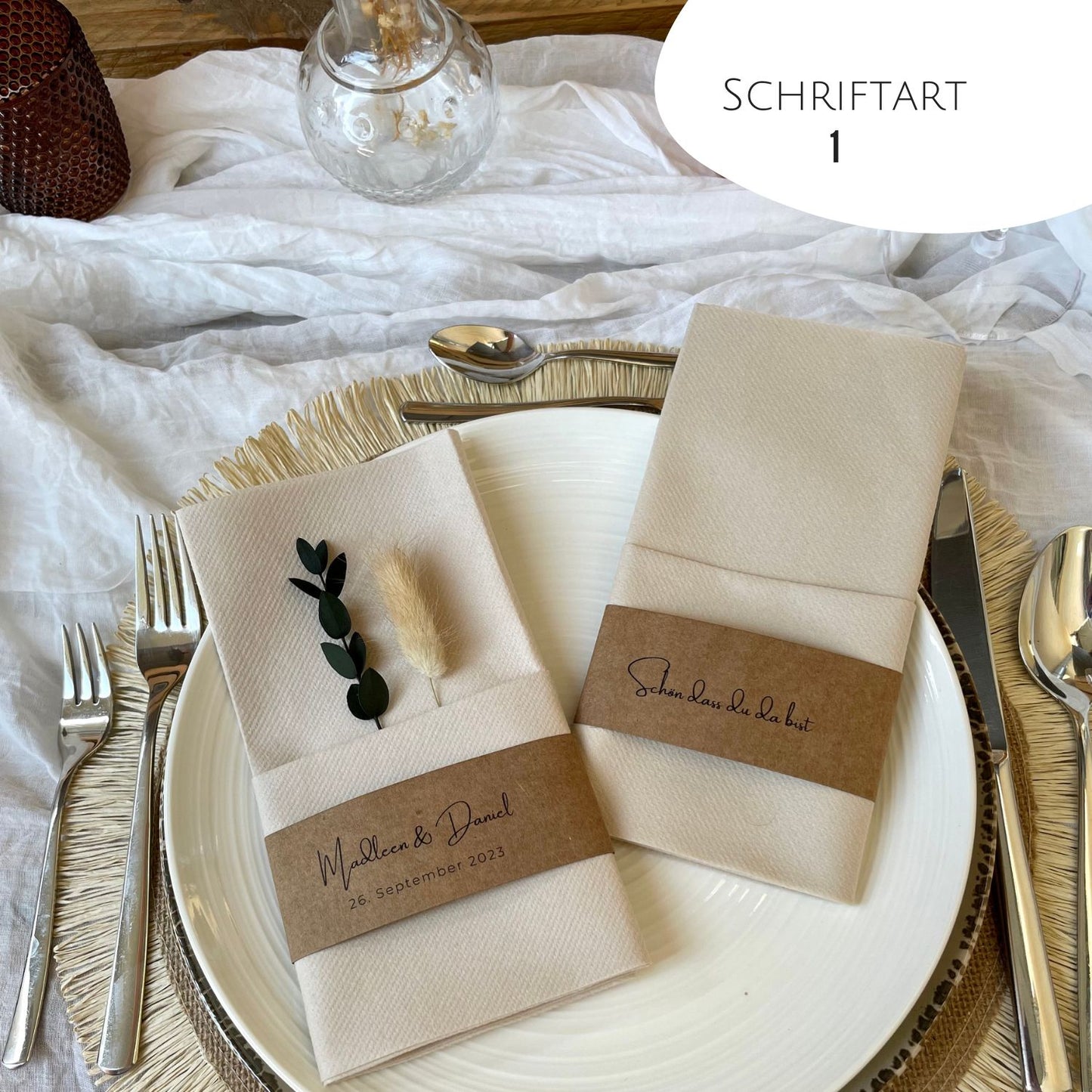 Deko-Ideen für eine Hochzeit mit Banderolen