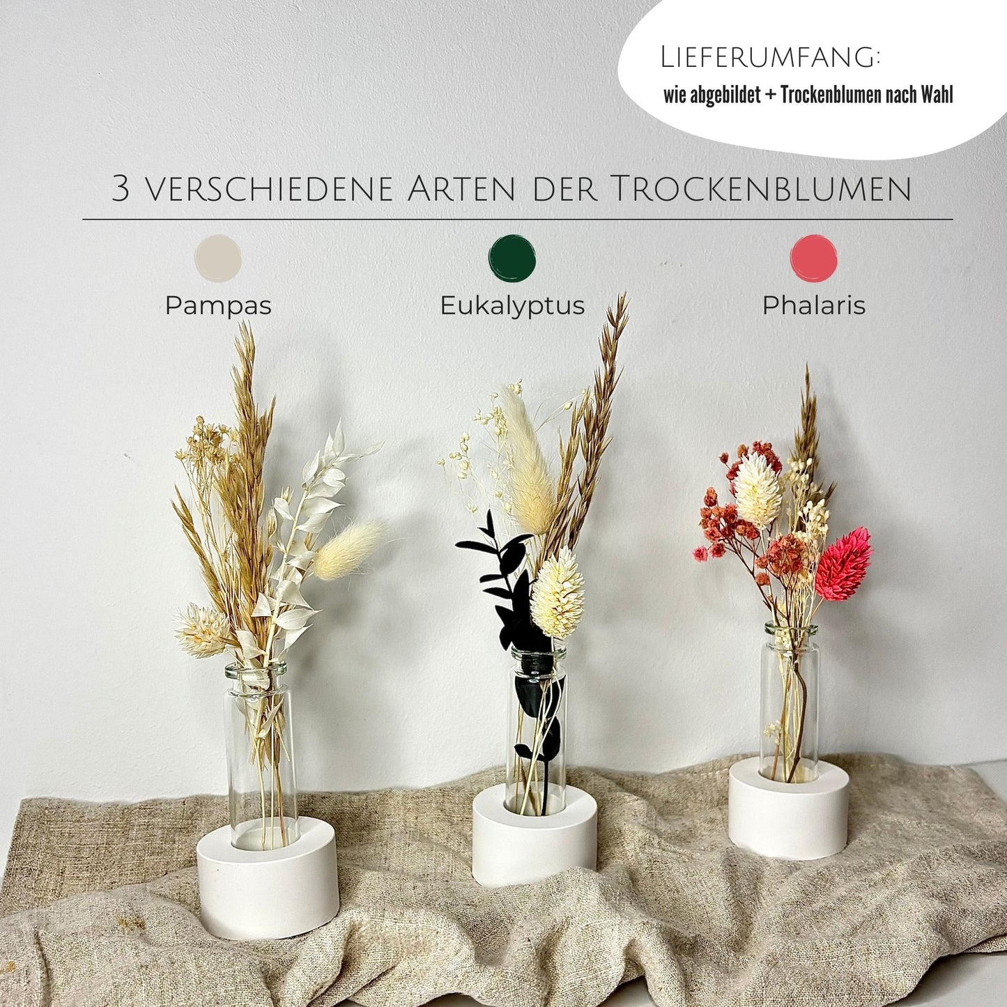 Geschenkidee mit Trockenblumen als eine Kleinigkeit zur Hochzeit