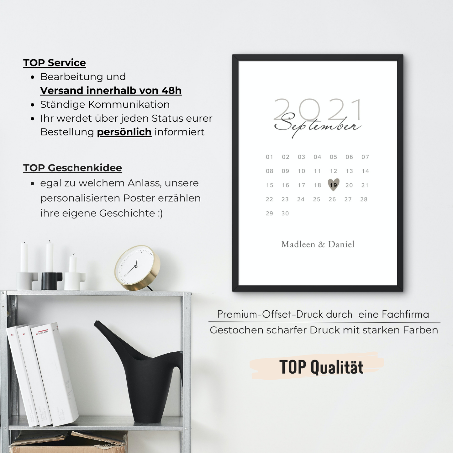 Premium Kalender-Poster im stilvollen Design mit zuverlässigem Service. Bearbeitung und Versand innerhalb von 48 Stunden. Exzellente Geschenkidee mit persönlicher Note und top Druckqualität. Ideal für jede Gelegenheit.