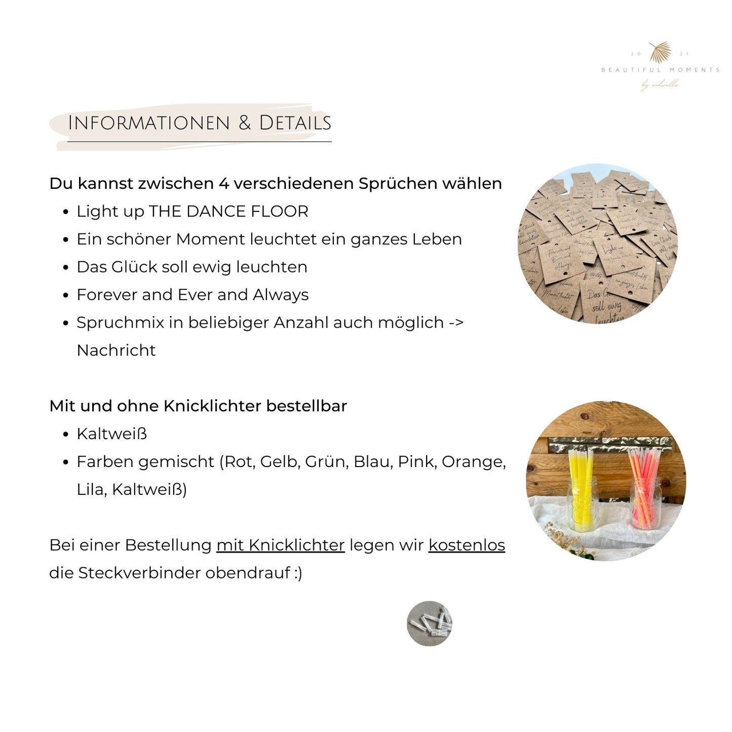 Informationen und Details zu den Sprüchen und Knicklichtern