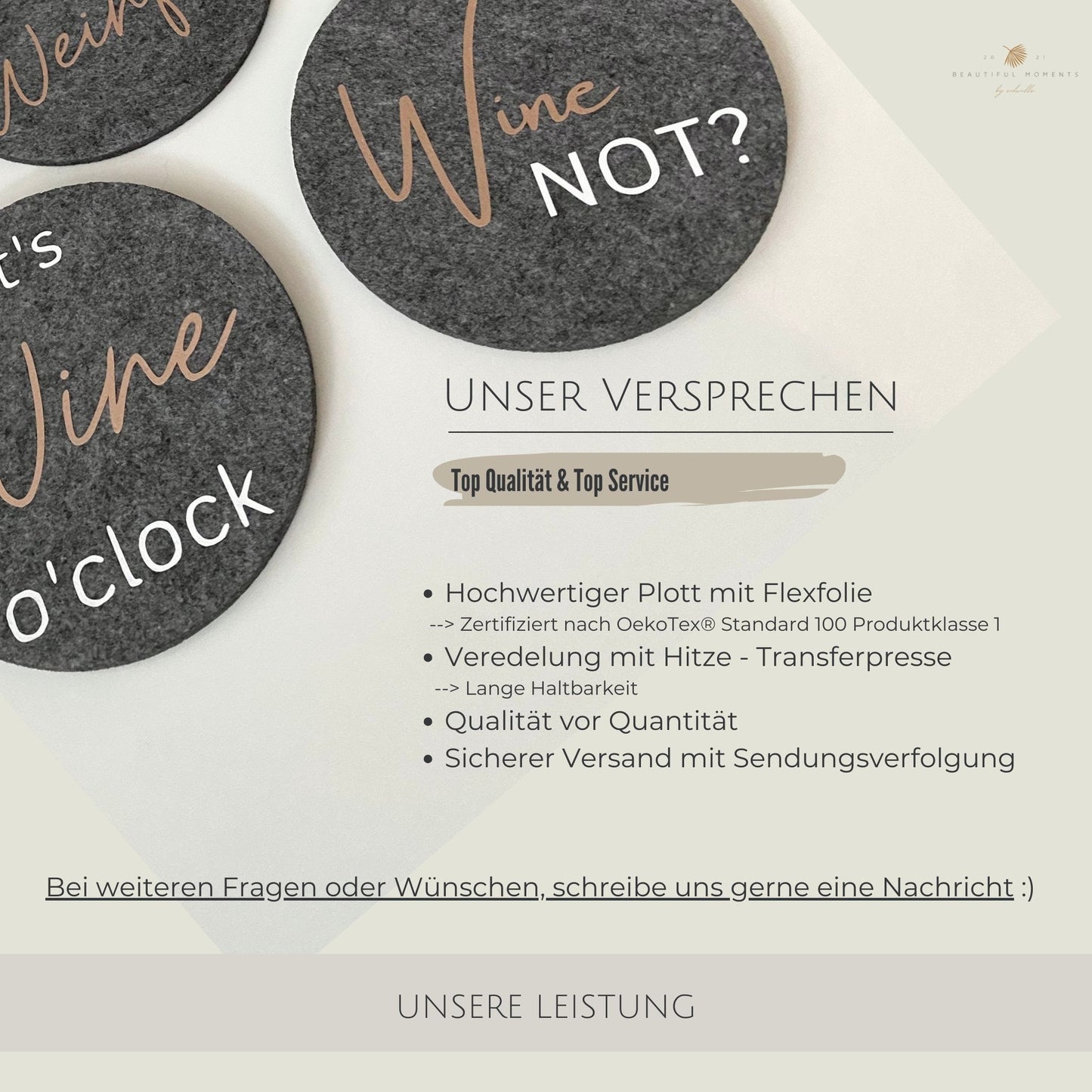 Filzuntersetzer für Weingenießer - Personalisierte Geschenkideen zur Hochzeit
