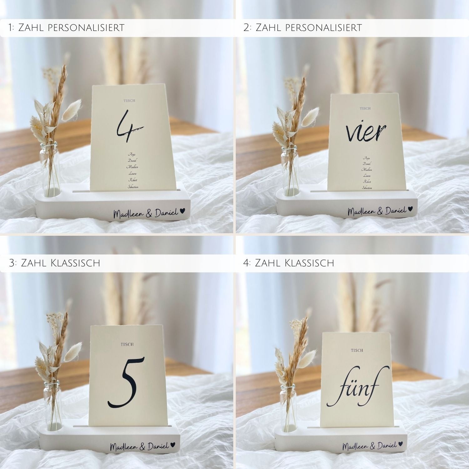 Romantische Tischkarten für Hochzeiten
